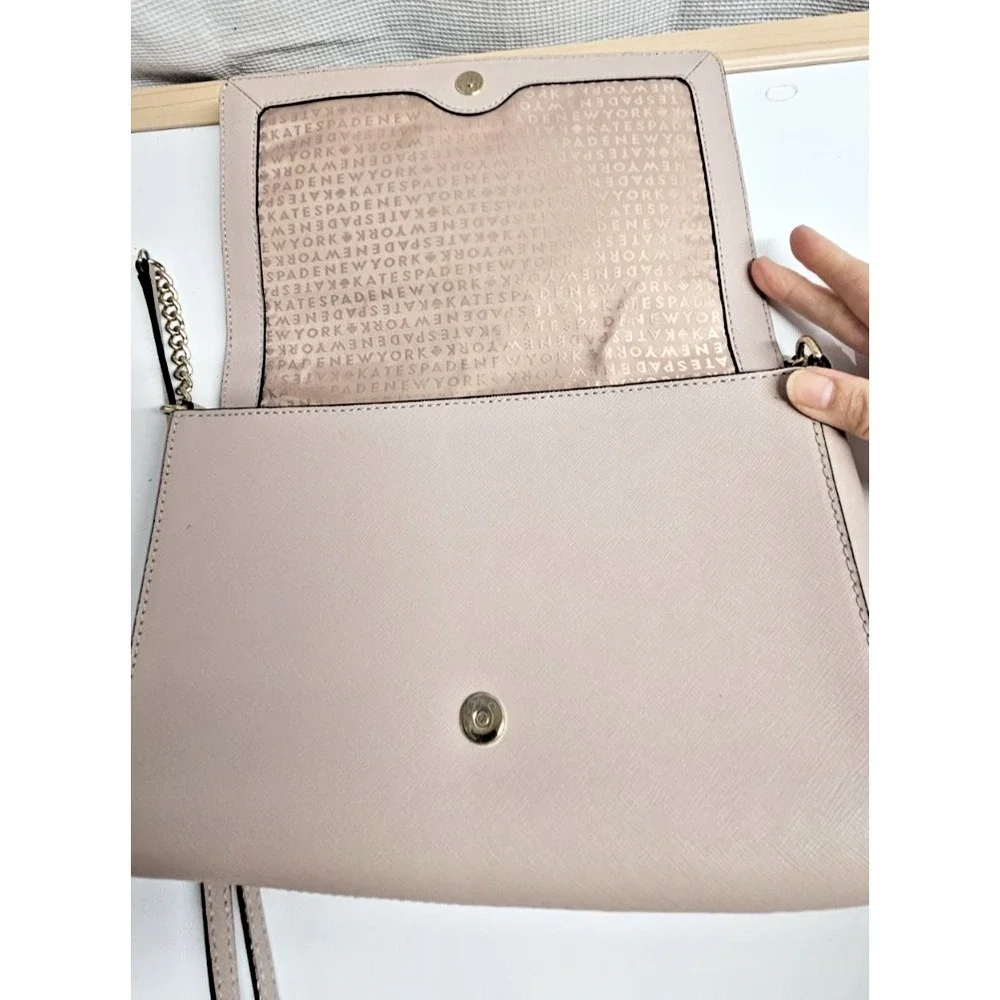 Kate Spade‎ cowhide leather 2 tone  crossbody bag leather +chain straps